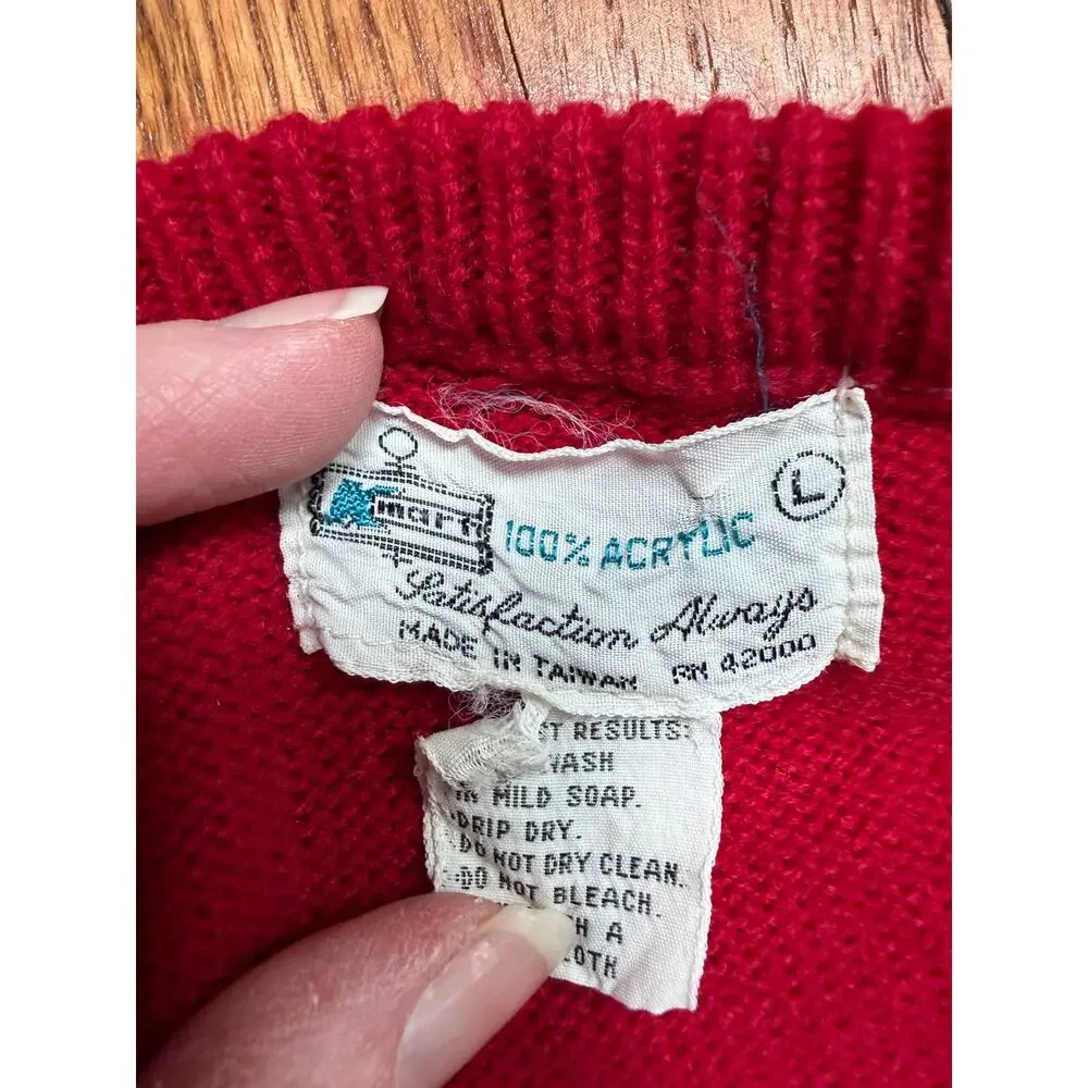 Vintage 70's 80's 100% Acrylic‎ K-Mart Lg Sweater Cabincore Electric Grandpa